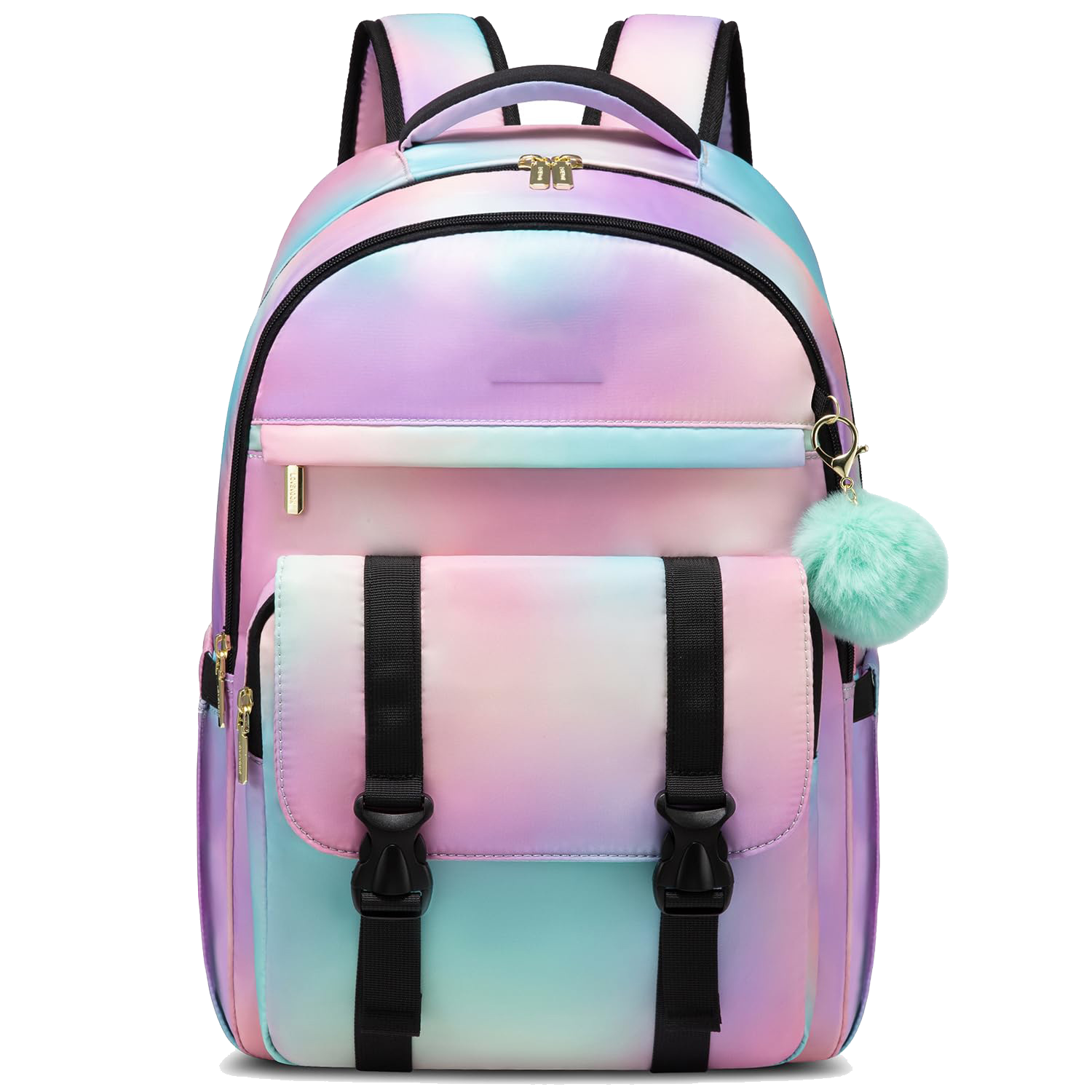 Women Nylon Waterproof Business Backpack w/ Pendant 6