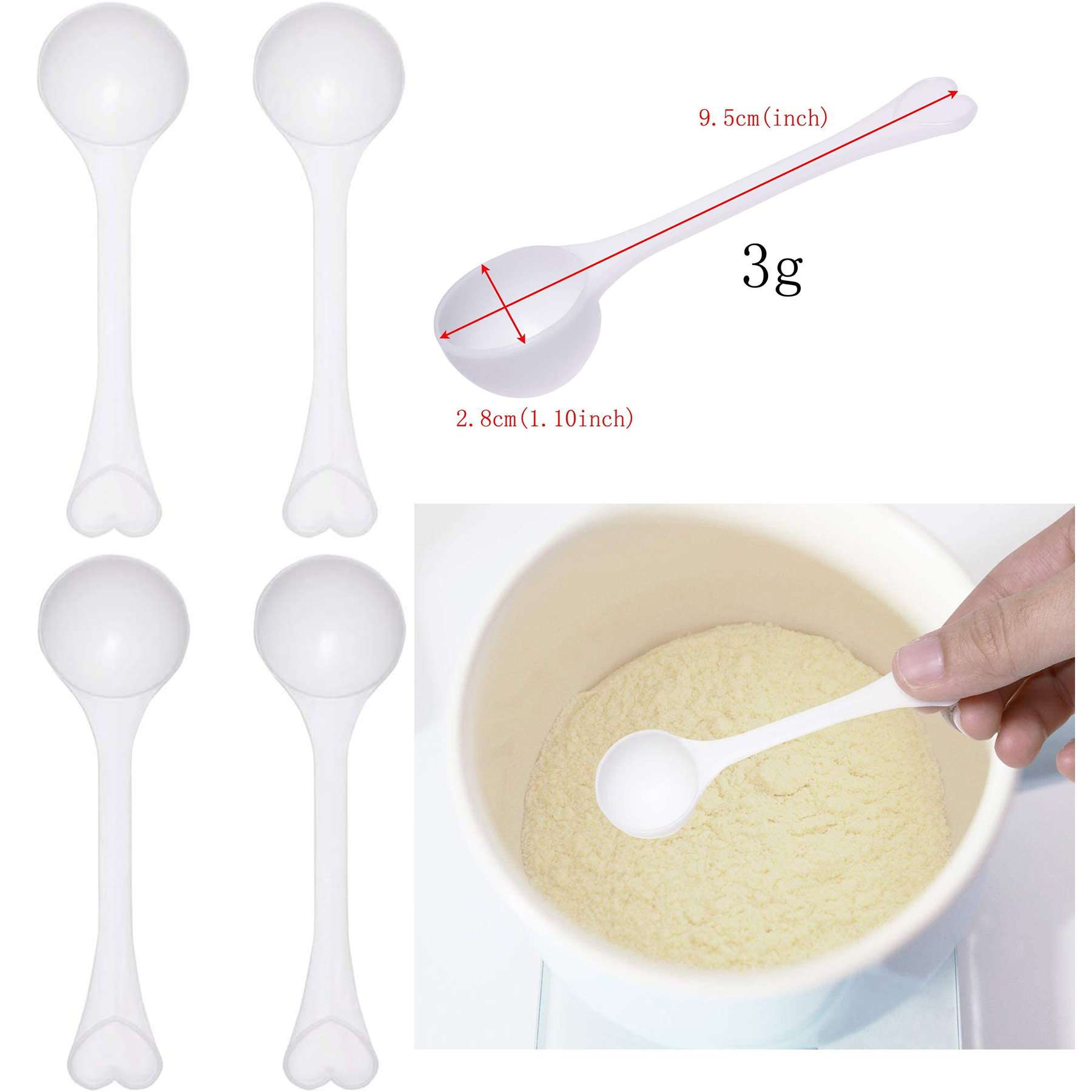 Food Grade Long Handle Nontoxic Reusable Plastic Measuring Spoon 2
