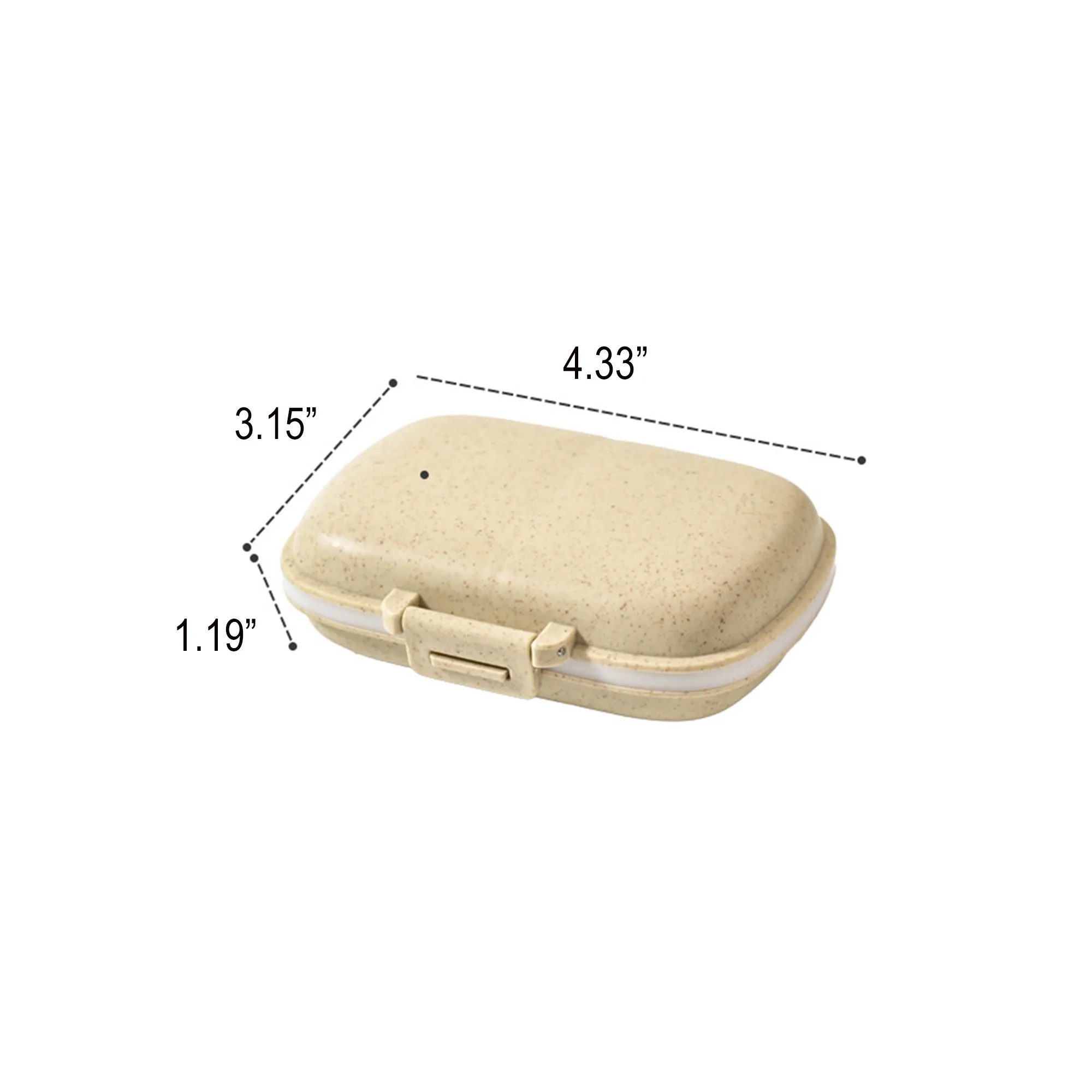 Mini Travel 8 Compartments Eco Wheat Straw Daily Pill Box 2