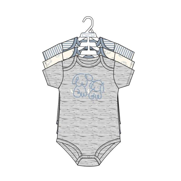 3pk Boys Short Sleeve Creepers Size 0-9M 1