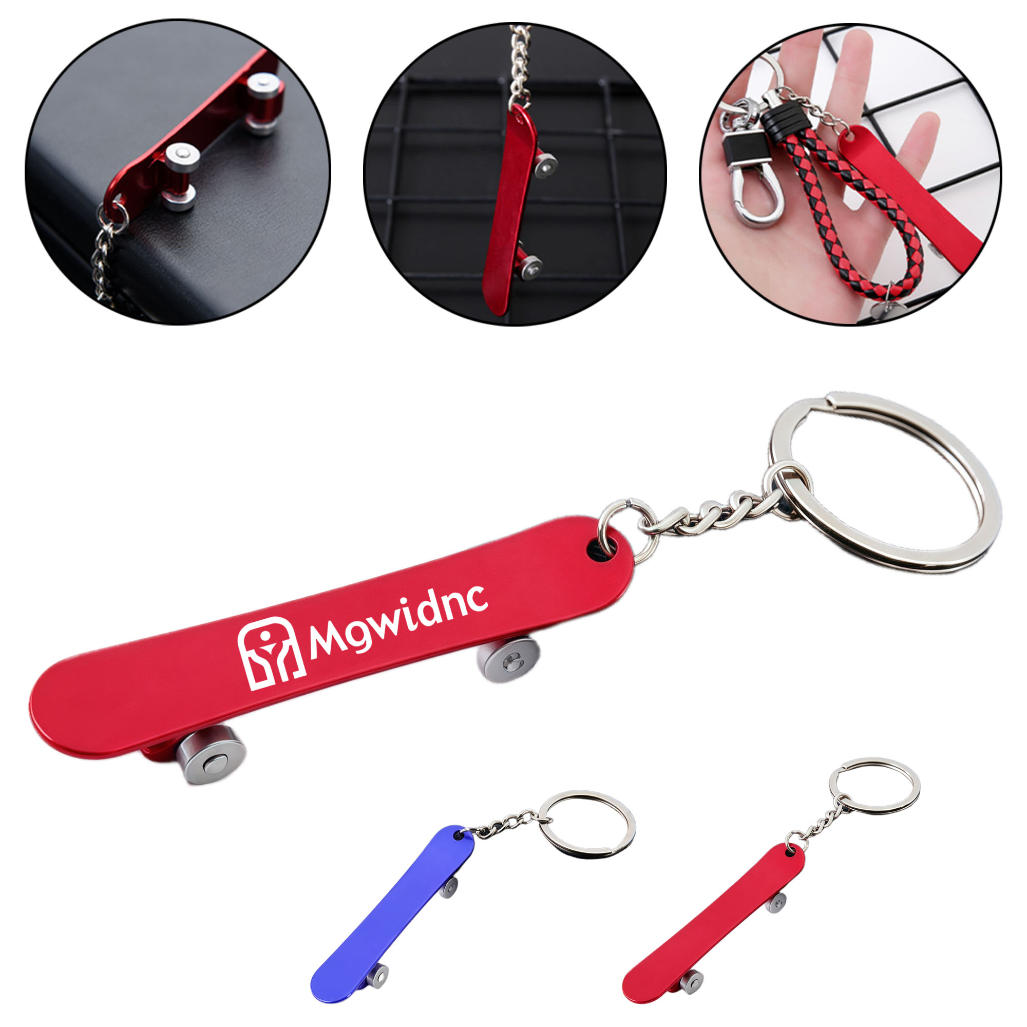 Creative Metal Skateboard Keychain with Bottle Opener