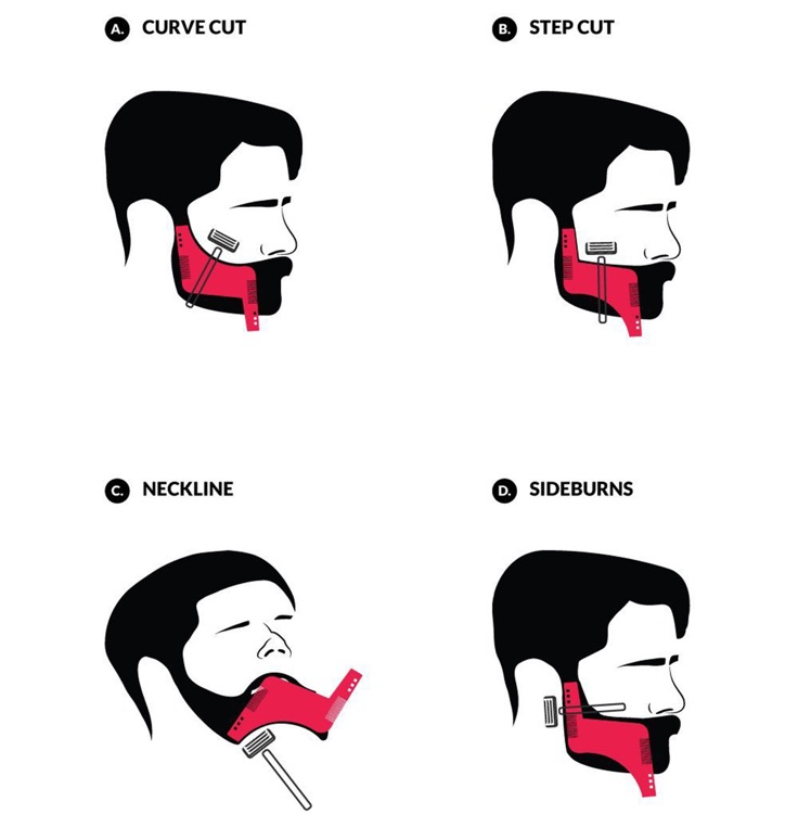 Beard styling template comb 2