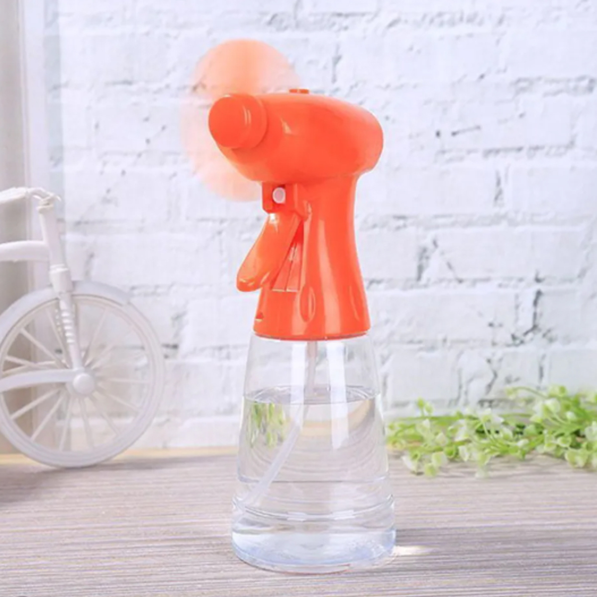 Handheld Misting Spray Fan Bottle with Manual Trigger 4