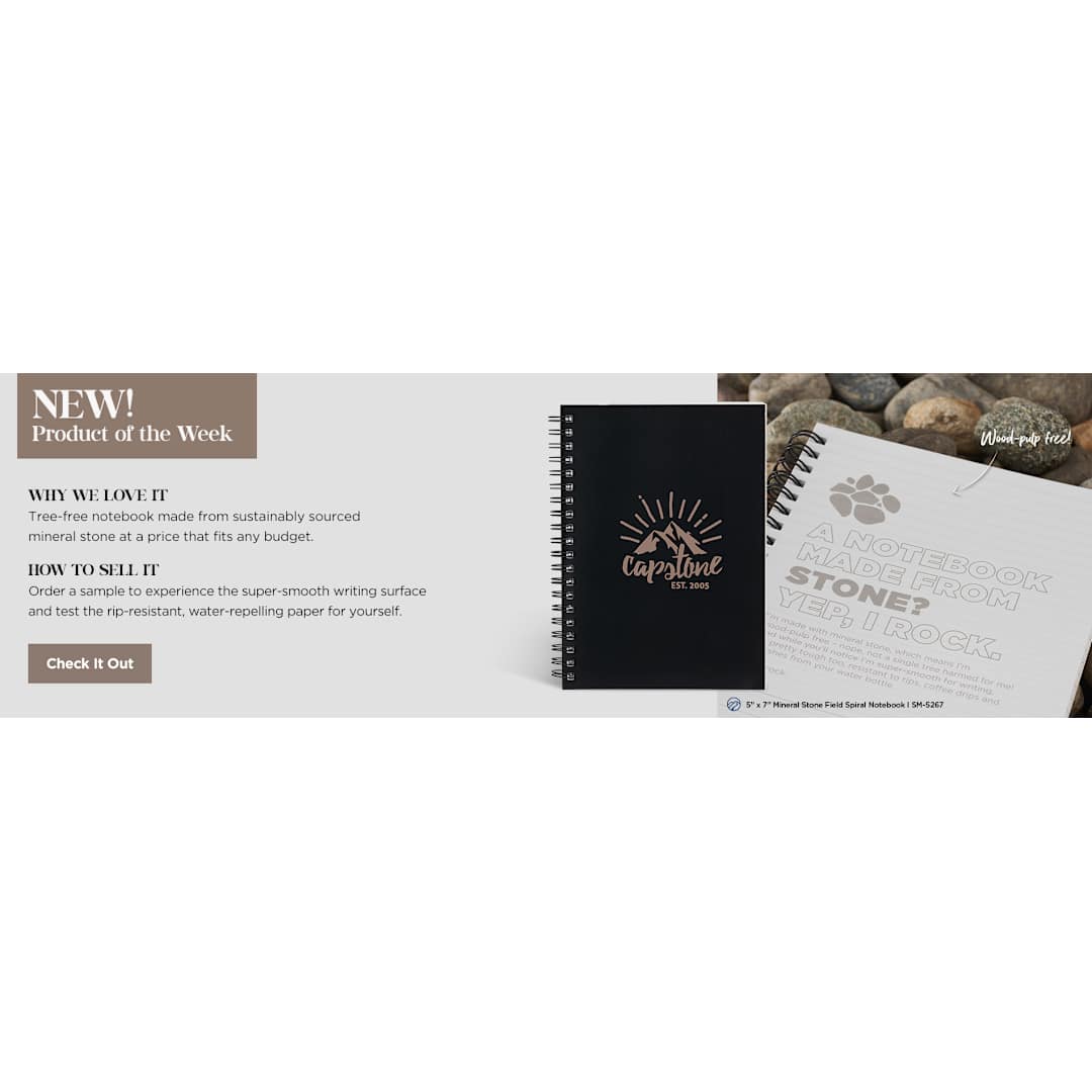 5” x 7” Mineral Stone Field Spiral  Notebook 40