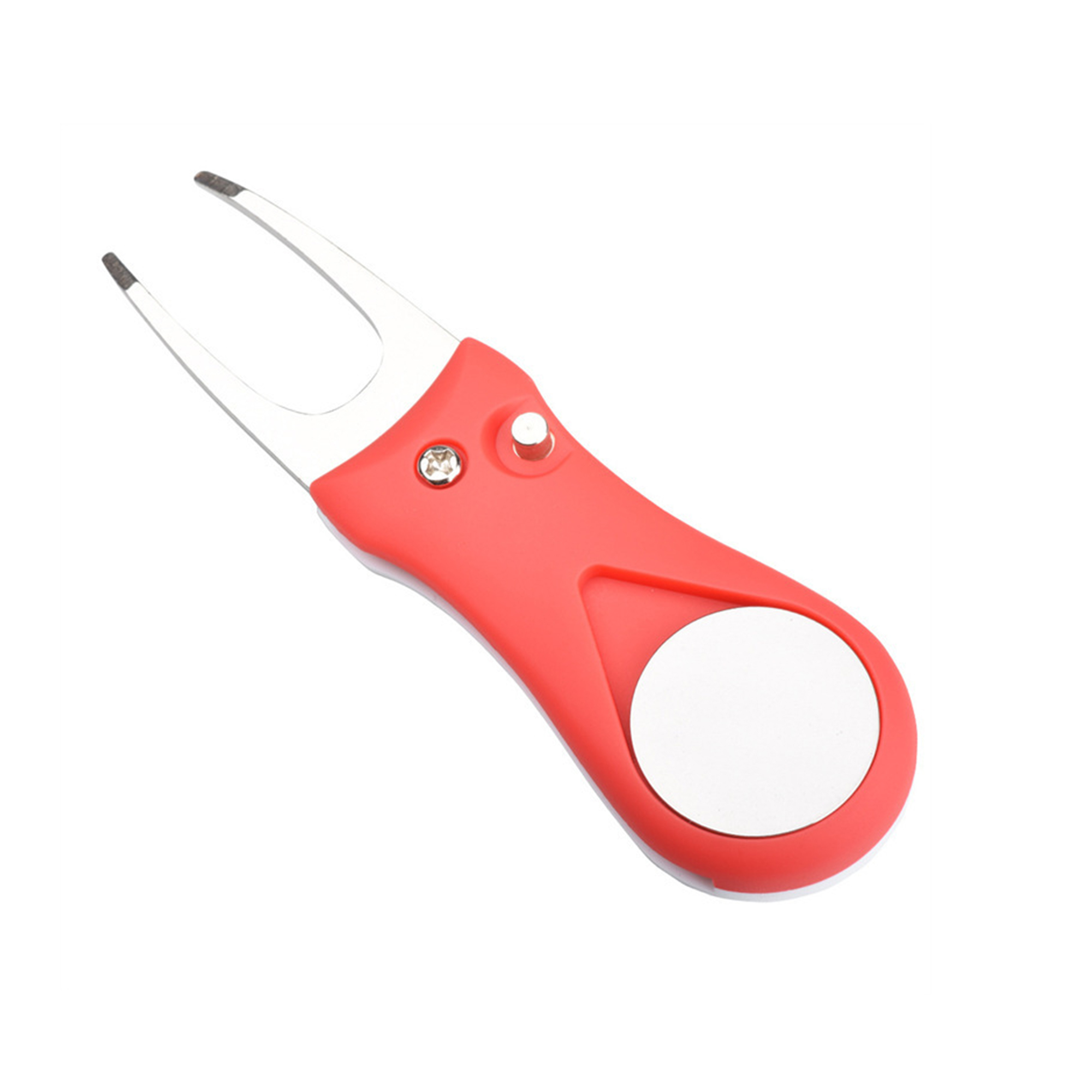 Foldable Golf Divot Tool With Plastic Handle Steel Fork 4.3" X 1" 1