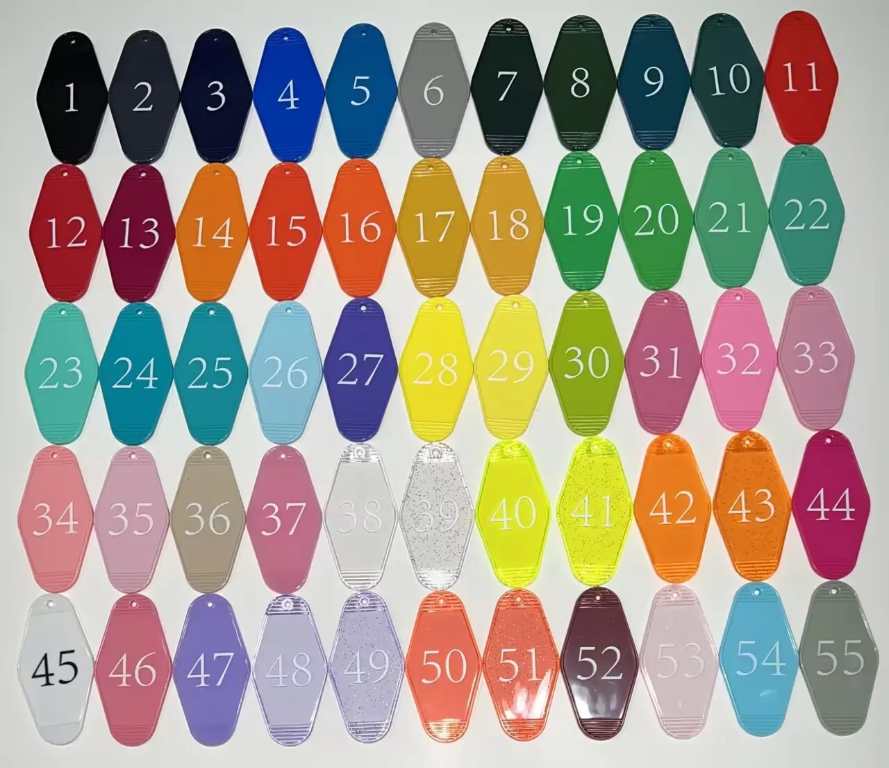 Translucent Rhombic Vintage Motel Keychain 4