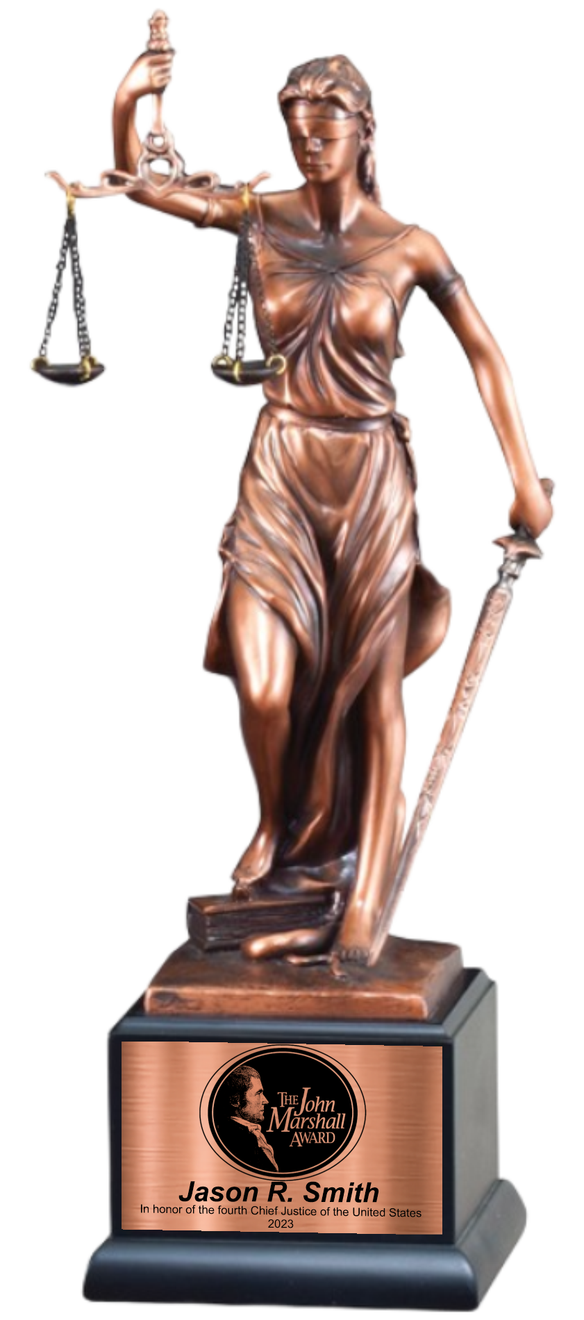 13 1/2" Premium Gallery Lady Justice Antique Bronze Resin Sculpture Award 12