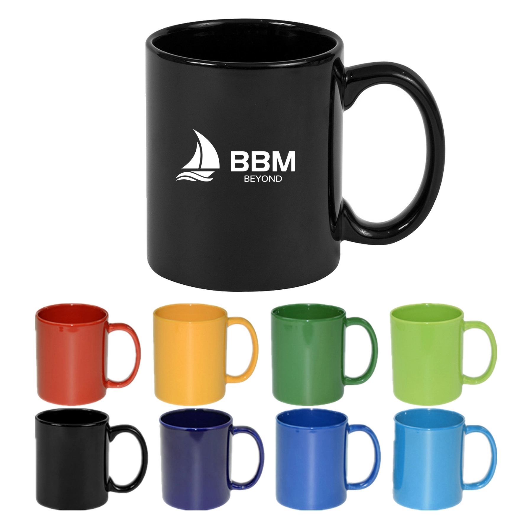 11 Oz Colored Stoneware Mug with Handle 1