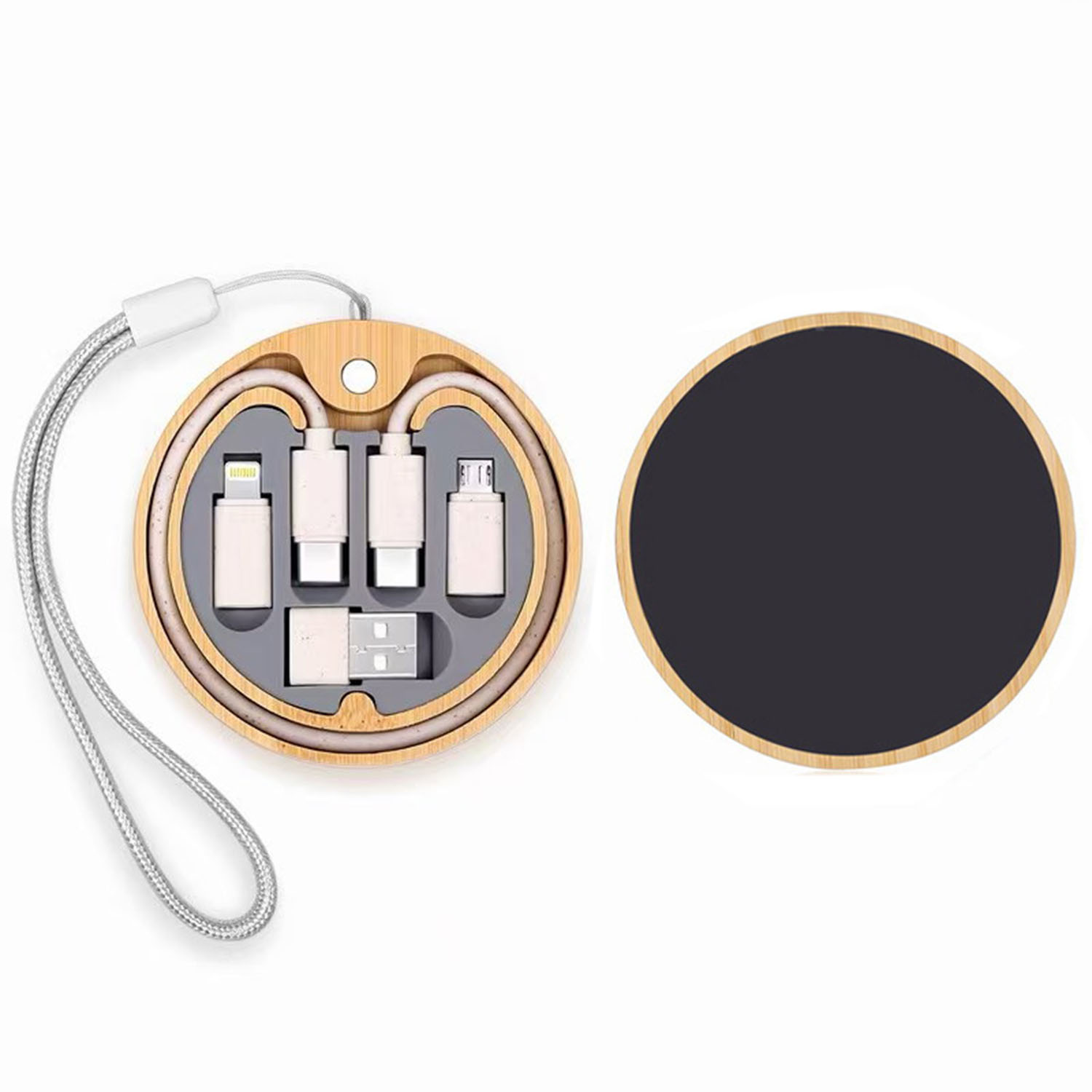 Light Up Round Wireless Charger and Cable Kit 1