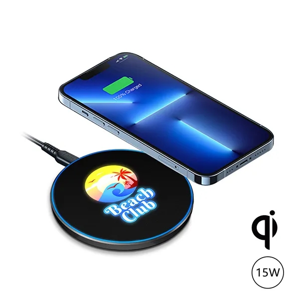 15W Wireless Charger with Colorful Light-up Logo 4