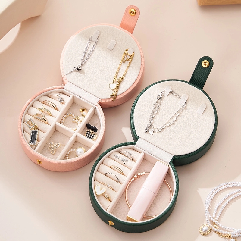 Portable Travel 2-Layer Jewelry Organizer Box with Mirror 6