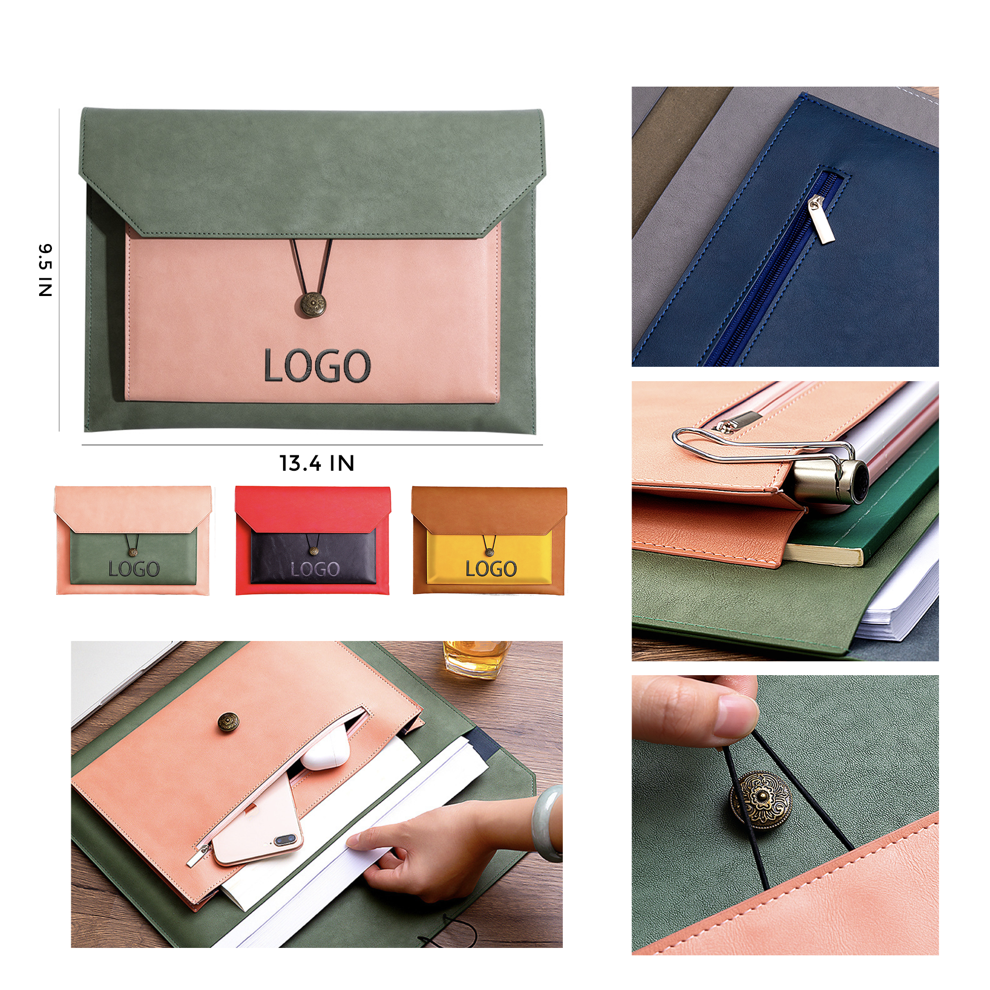 MOQ 10 PCS Organized A4 Leather Document Bag 2