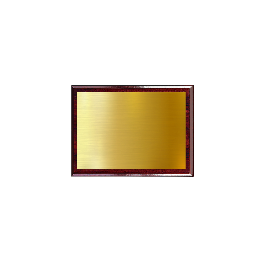 Wooden Plaque Award - Heat infused Silver or Gold 6" x 8" 5
