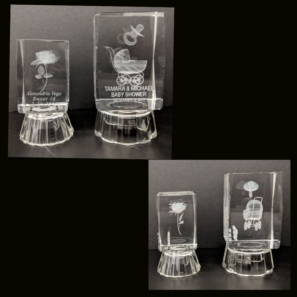 CRYSTAL BLOCKINTERNAL3 DLOGO ENGRAVED with LED Light Flash 2