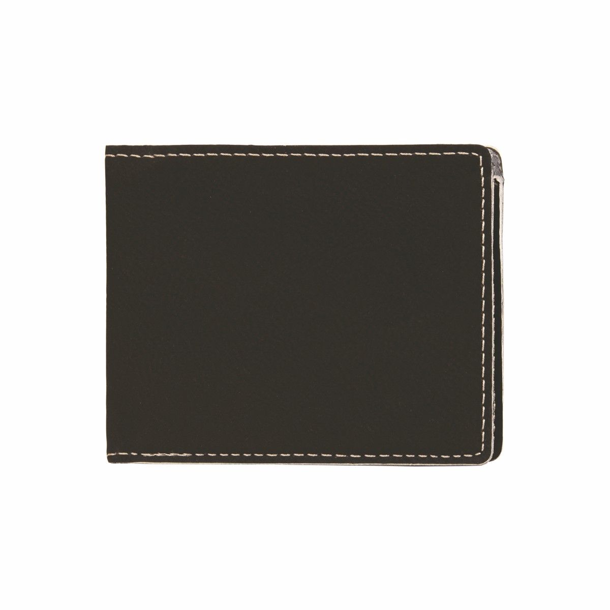 Black/Silver Leatherette Bifold Wallet 4