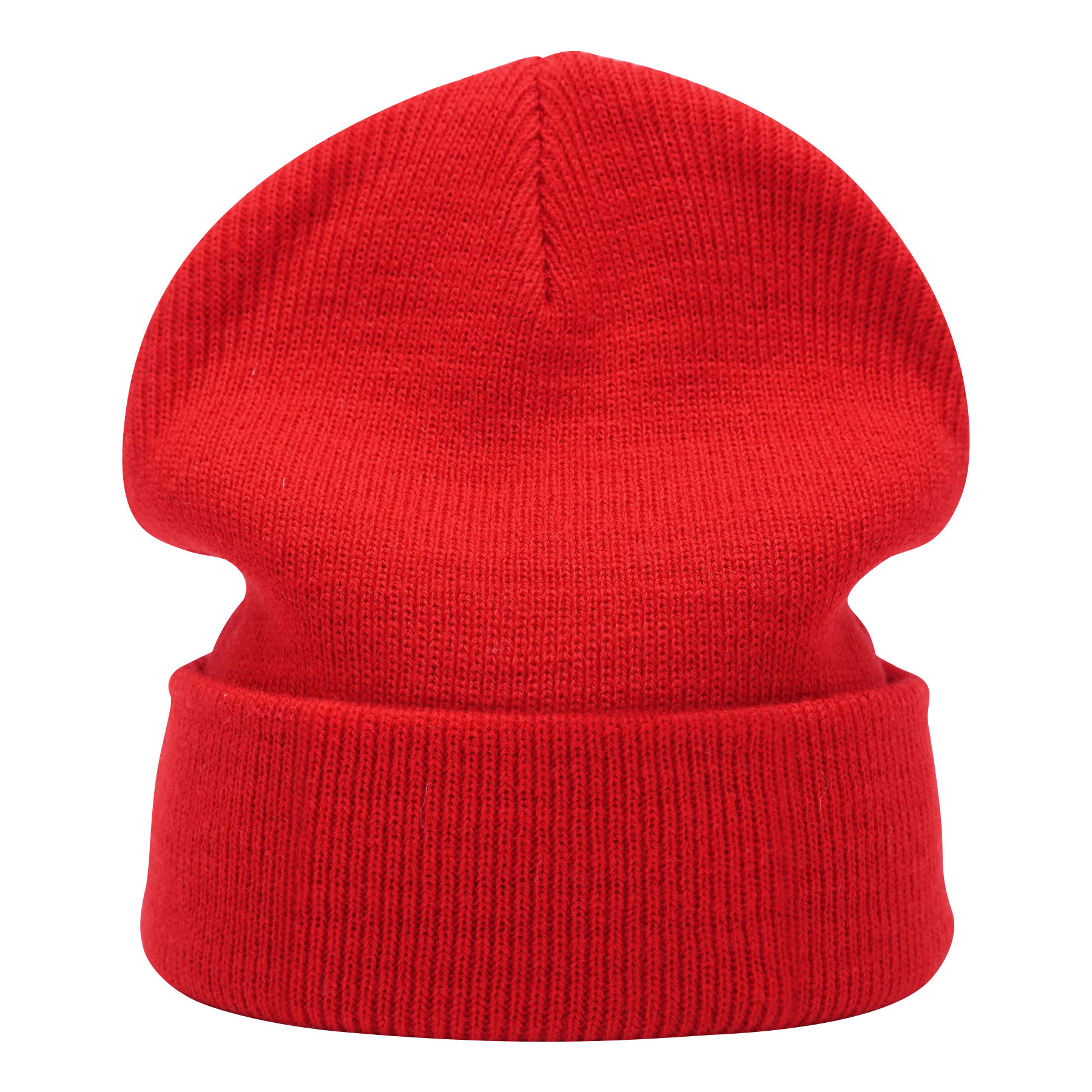 Embroidery Curled Solid Classic Beanie Knitted Cap 3