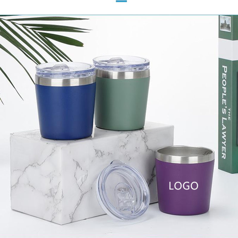 8oz Vacuum Wine Tumblers Coffee Cup With Lid