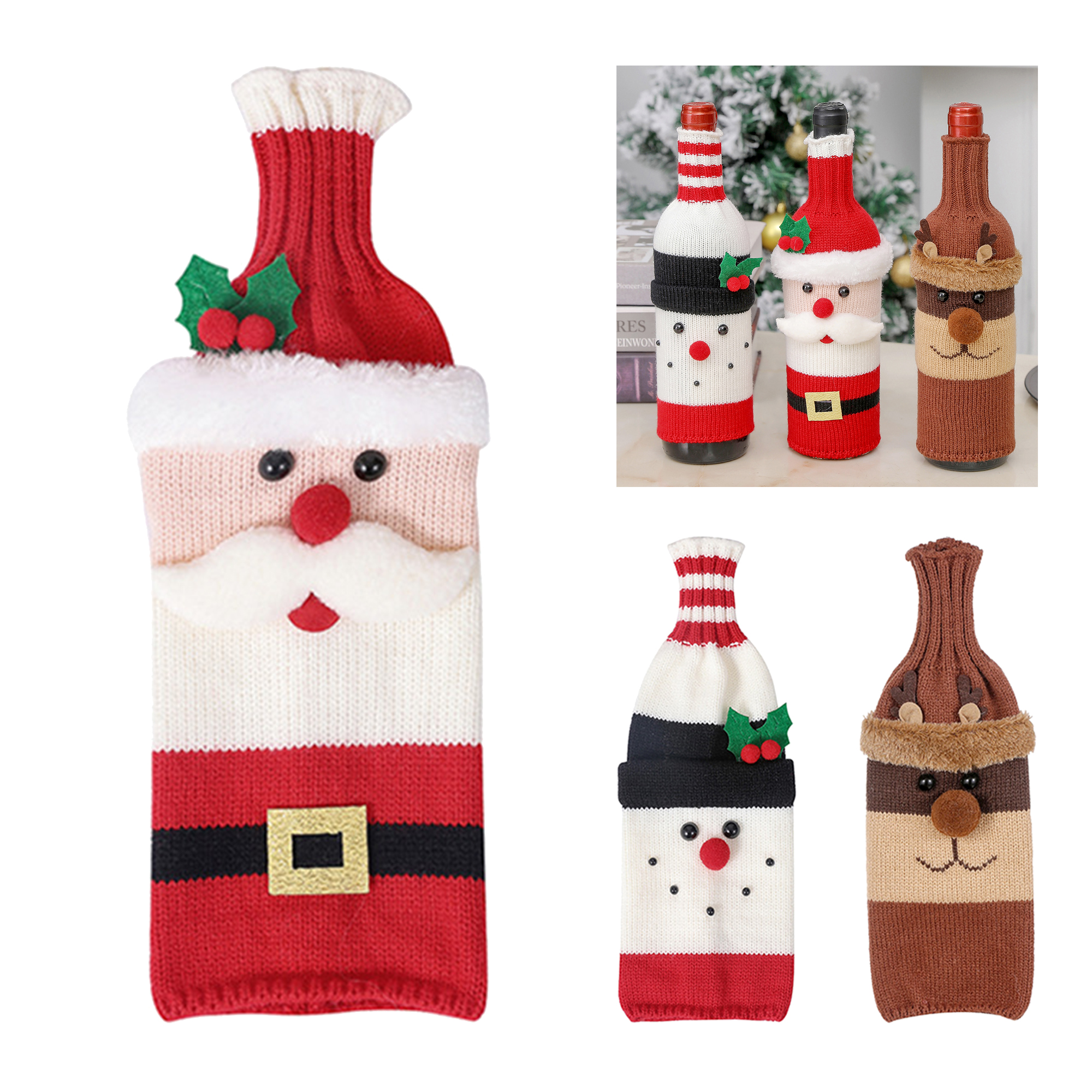 Christmas Knitted Wine Bottle Cover 4