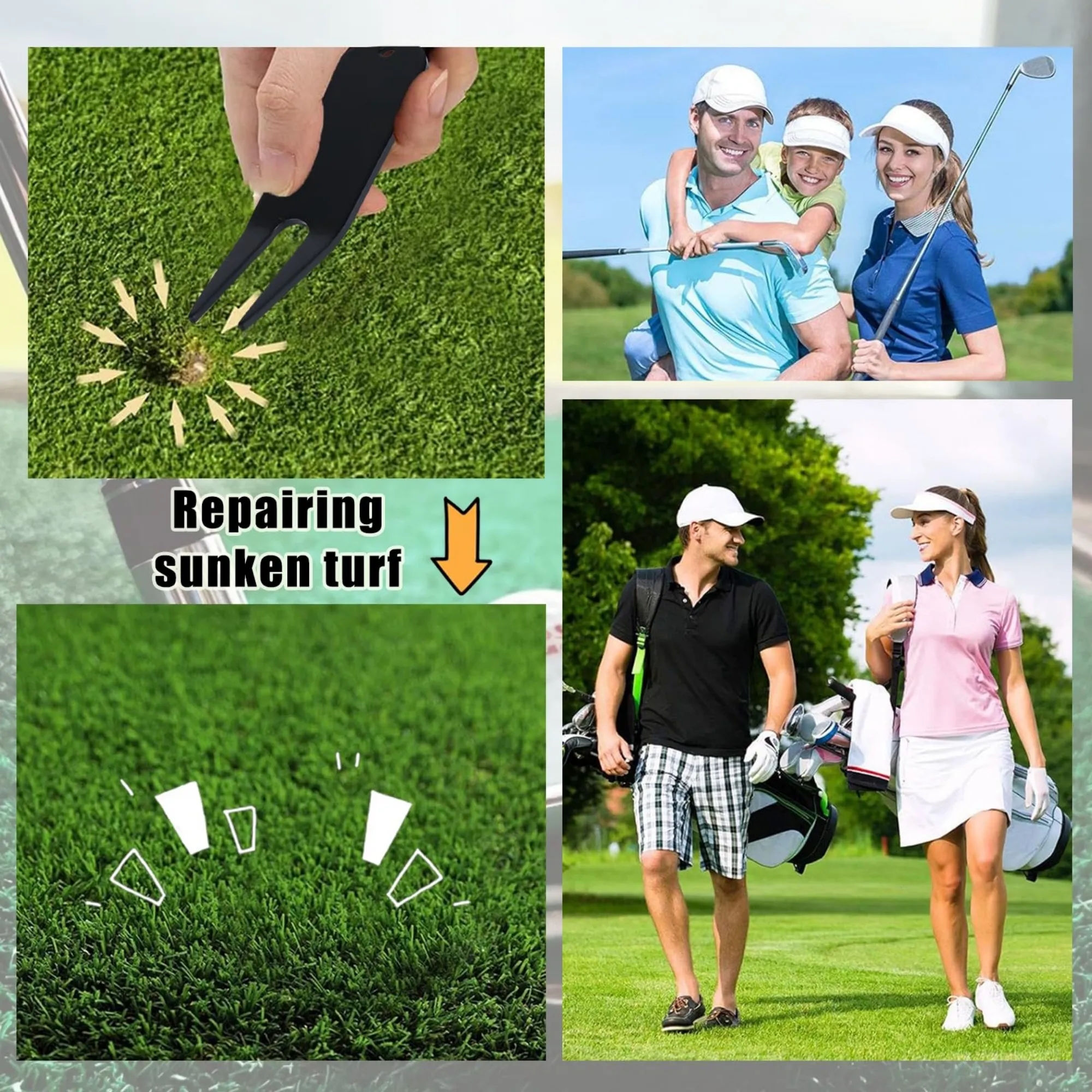 Golf Divot Repair Tool Pocket Size Portable Cleaner 12