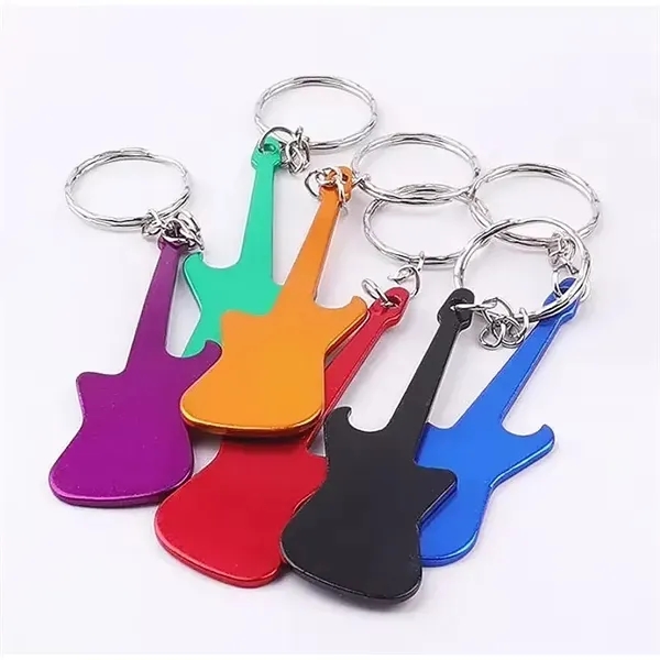 Guitar Shaped Bottle Opener with Keychain 3