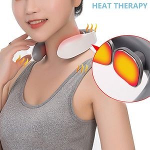 White Rechargeable Electric Neck Massager With Heat Therapy 14