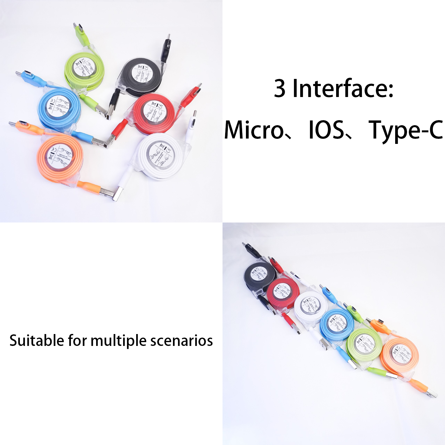 3 in 1 Stretchable Data Cable 3