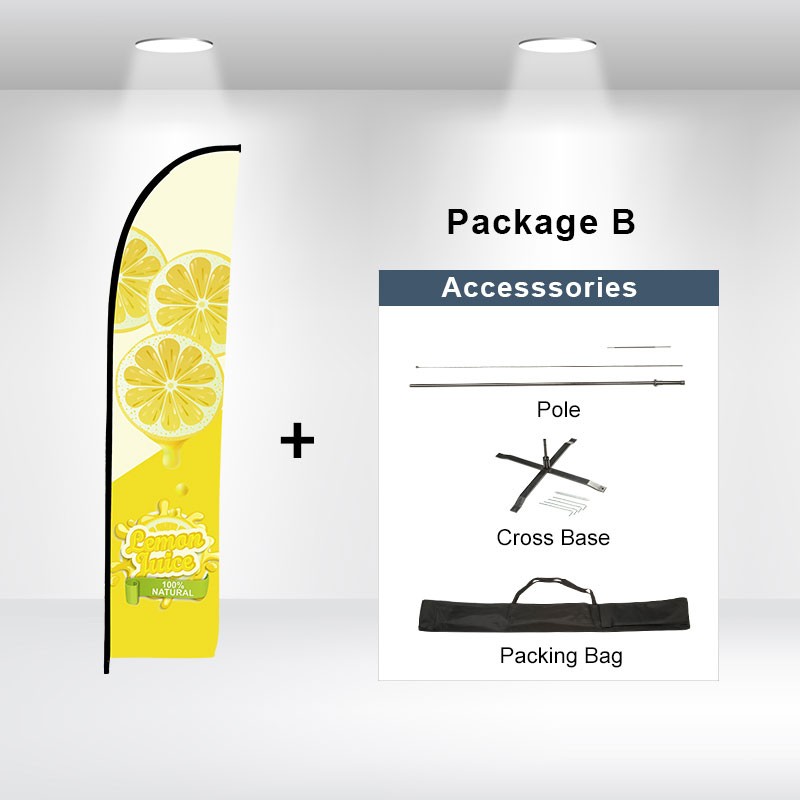 11ft Custom FEATHER FLAG Single Sided -Straight- PACKAGE "B" 5
