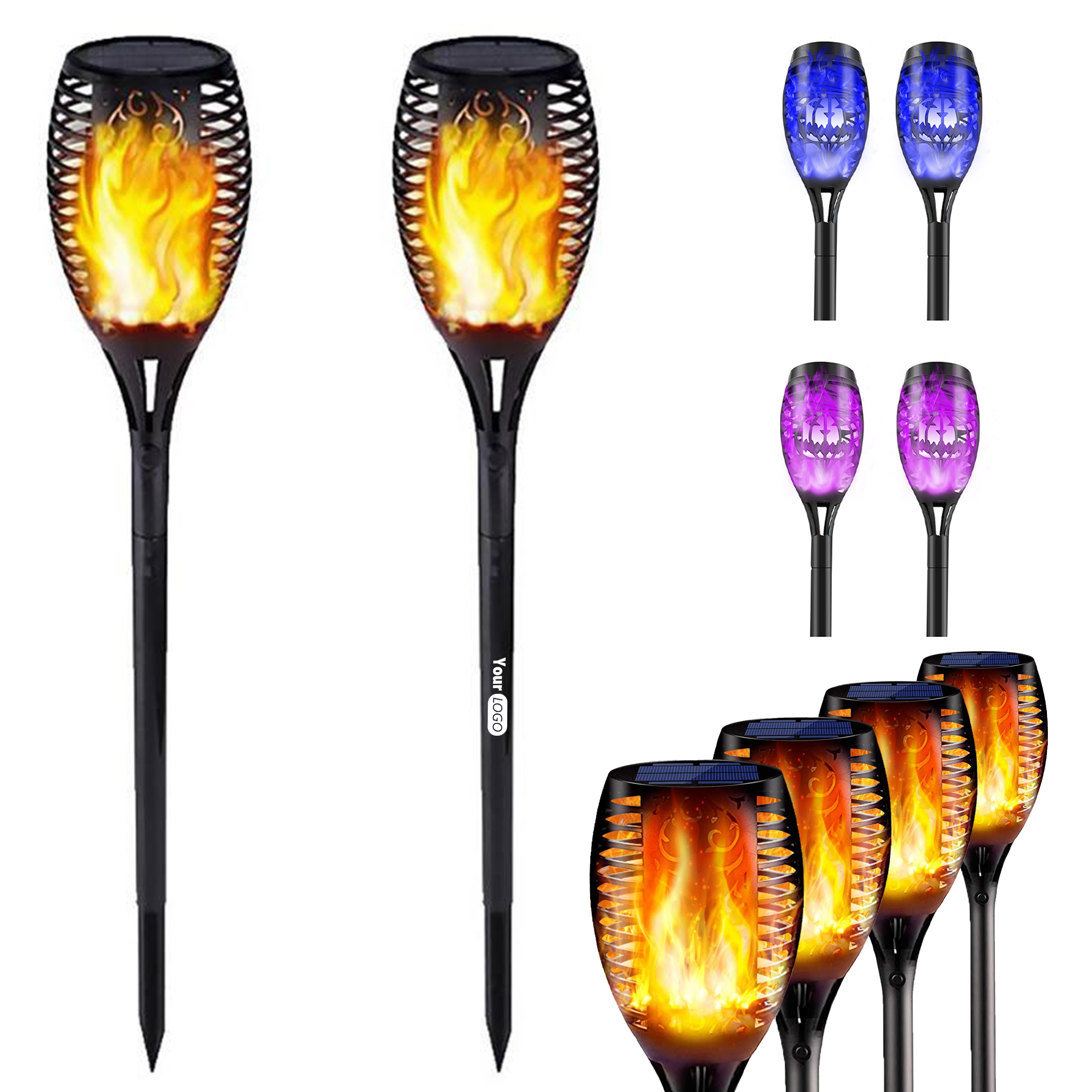 Plastic Elegant Decorative Solar Led Torch For Outdoor Lighting 2