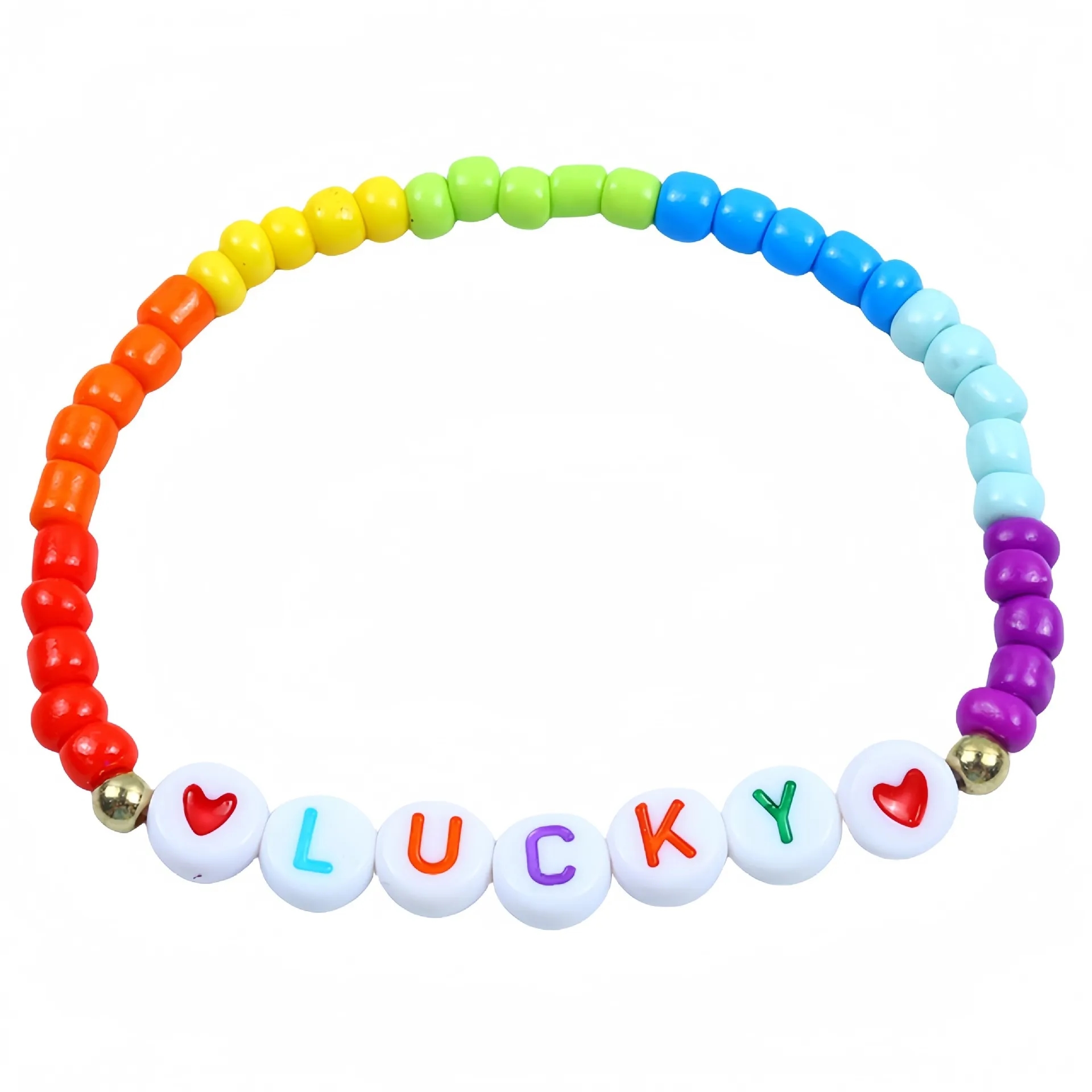 Friendship Bracelet with Plastic Beads and Letter Design 17