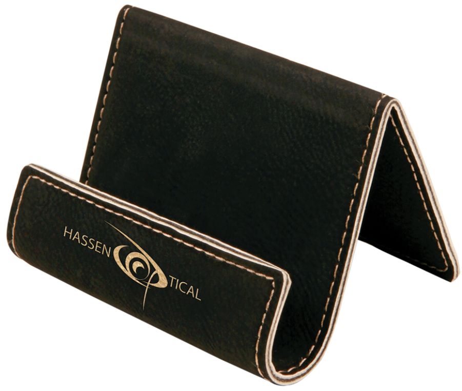 Custom Laser Engraved Black Leatherette Holder 2