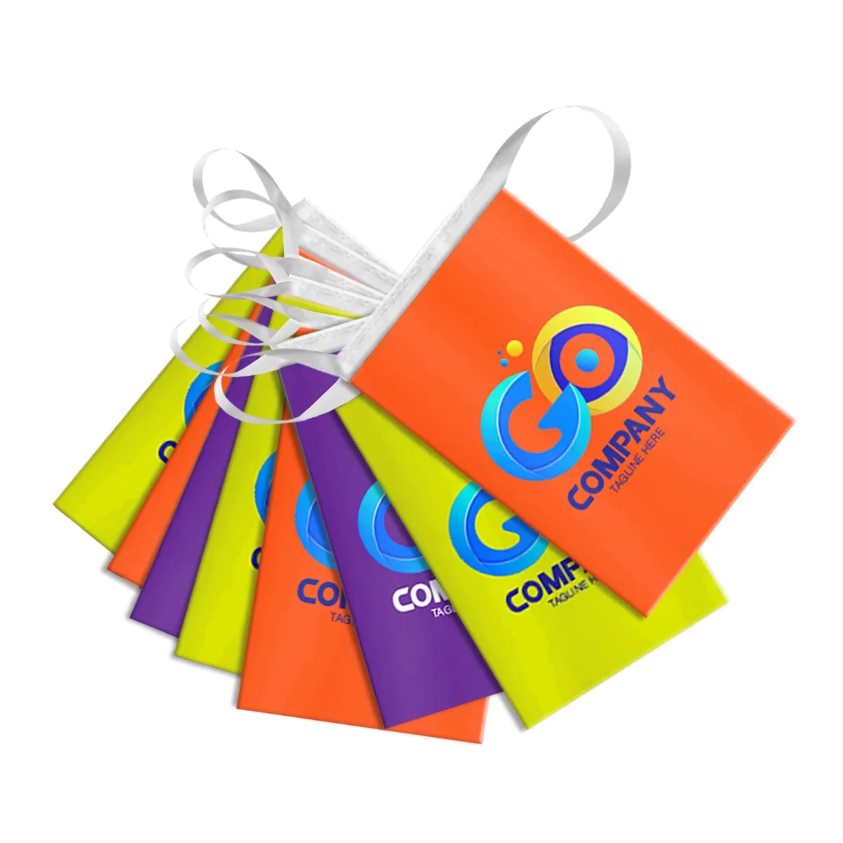 Custom 5mil Plastic Streamer with 6" x 9" Pennants 2