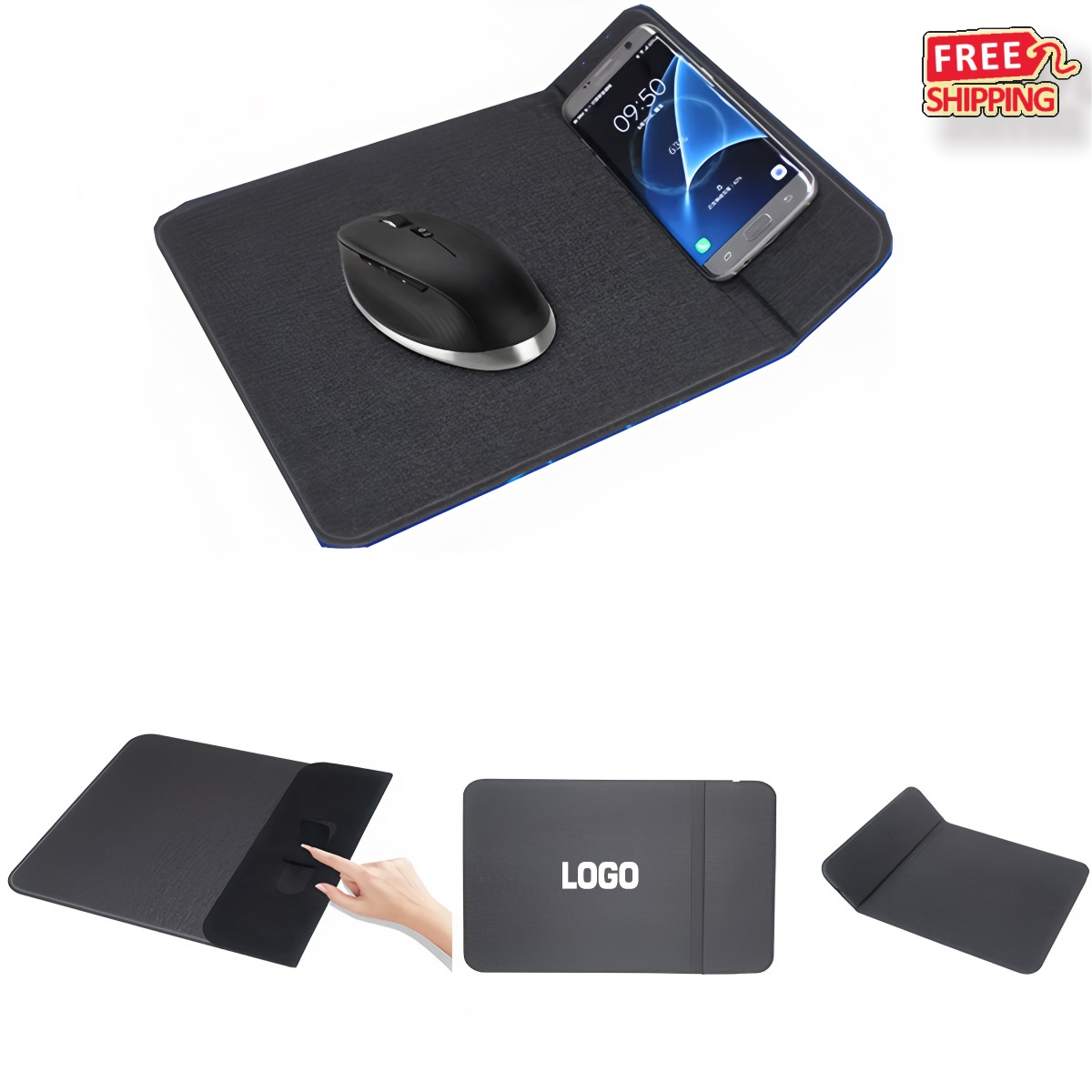 Wireless Charging Mouse Pad with Phone Stand 2