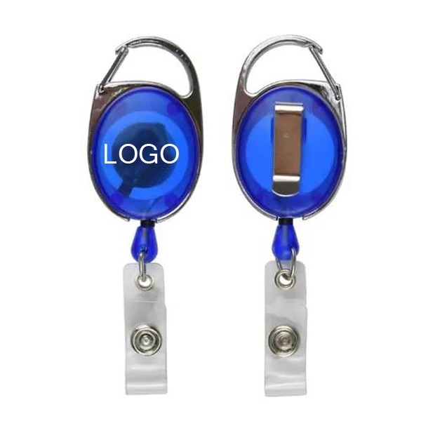 OVAL SHAPE RETRACTABLE BADGE HOLDER WITH CLIP 3