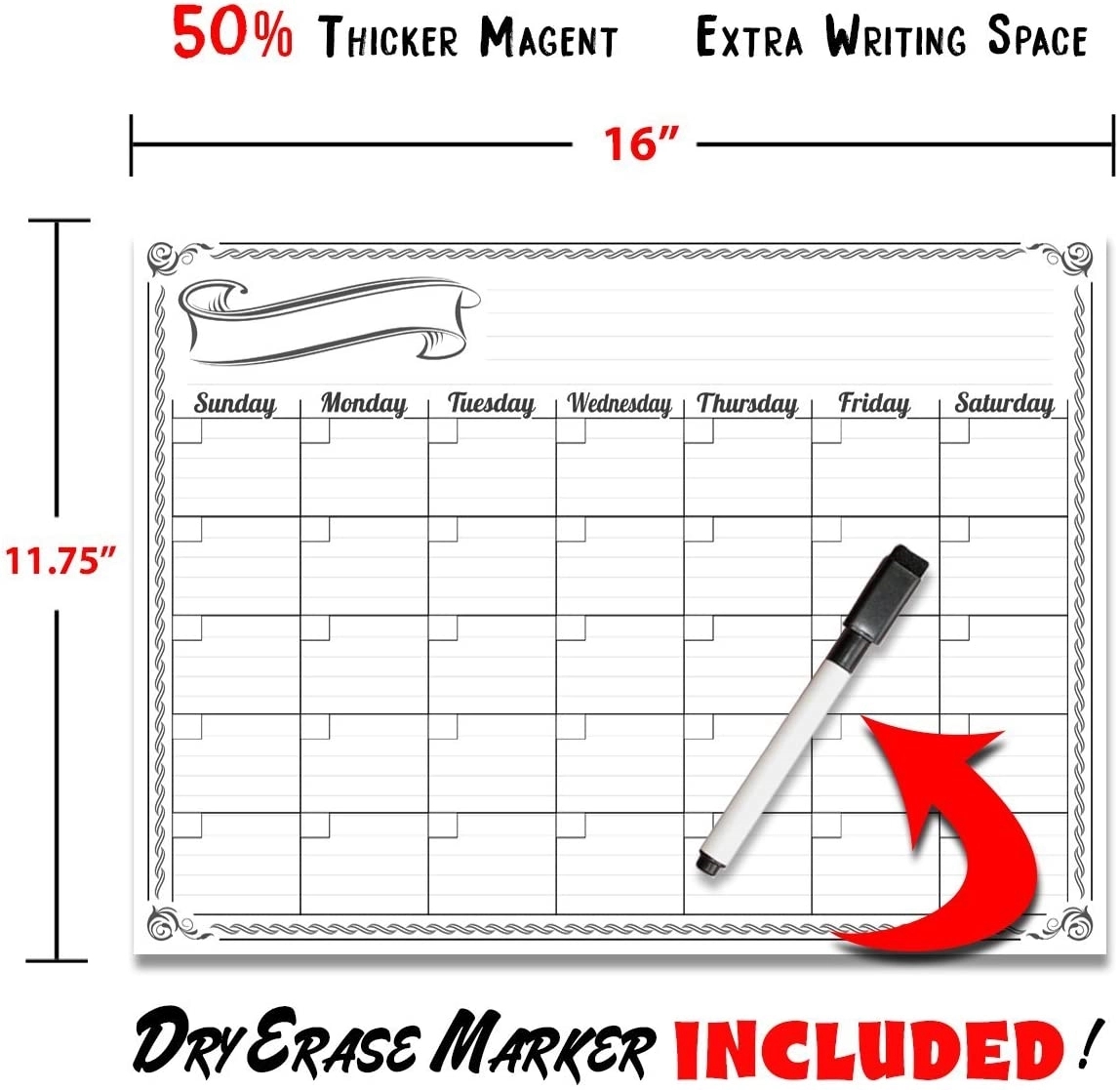 Smart Magnetic Dry Erase Calendar 3