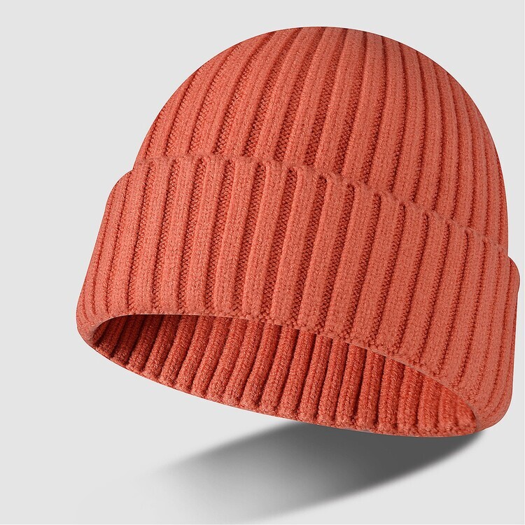 Custom Embroidery Thick Ribbed Knit Beanie 3