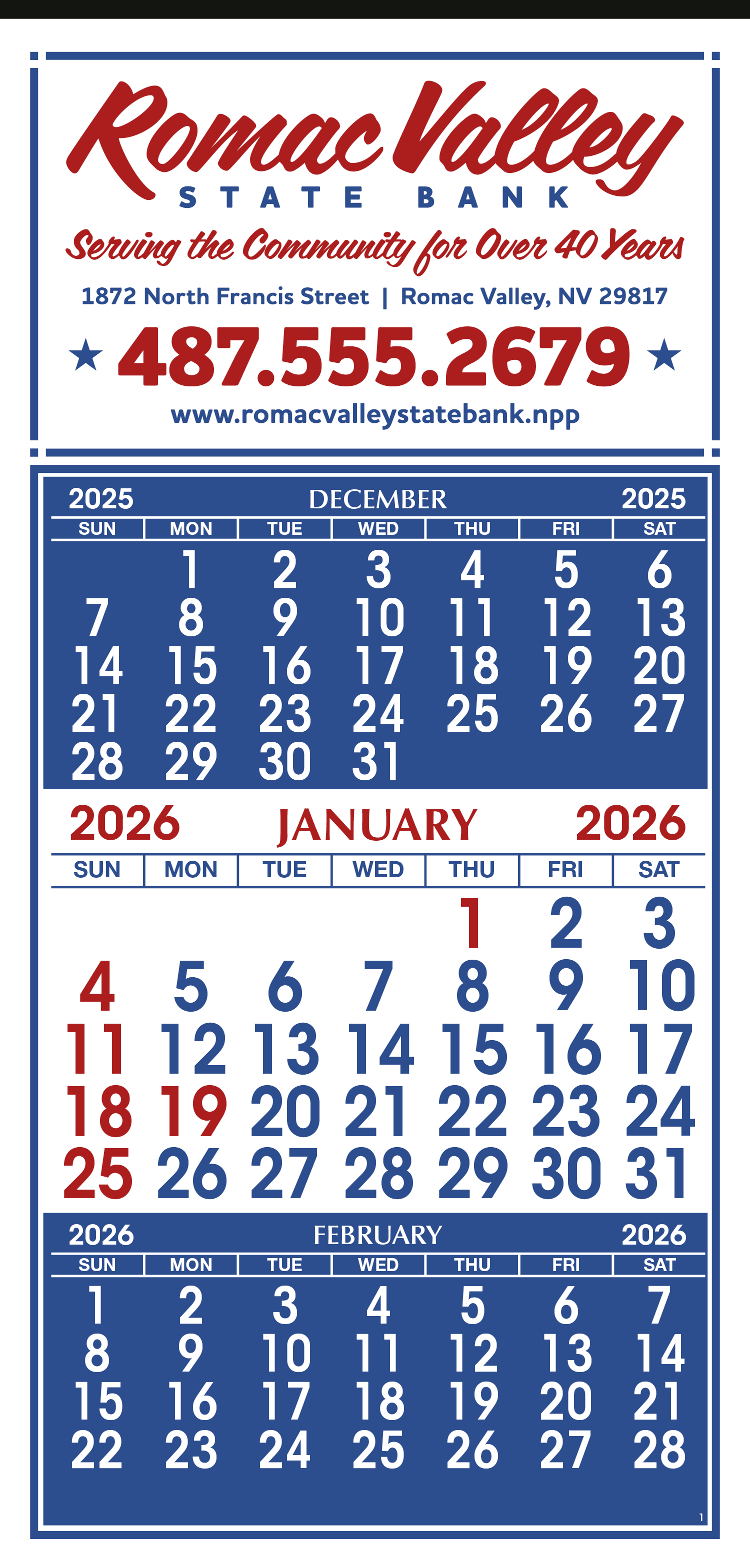 Skinner & Kennedy® 3-Month Display 12-Sheet Calendar 11
