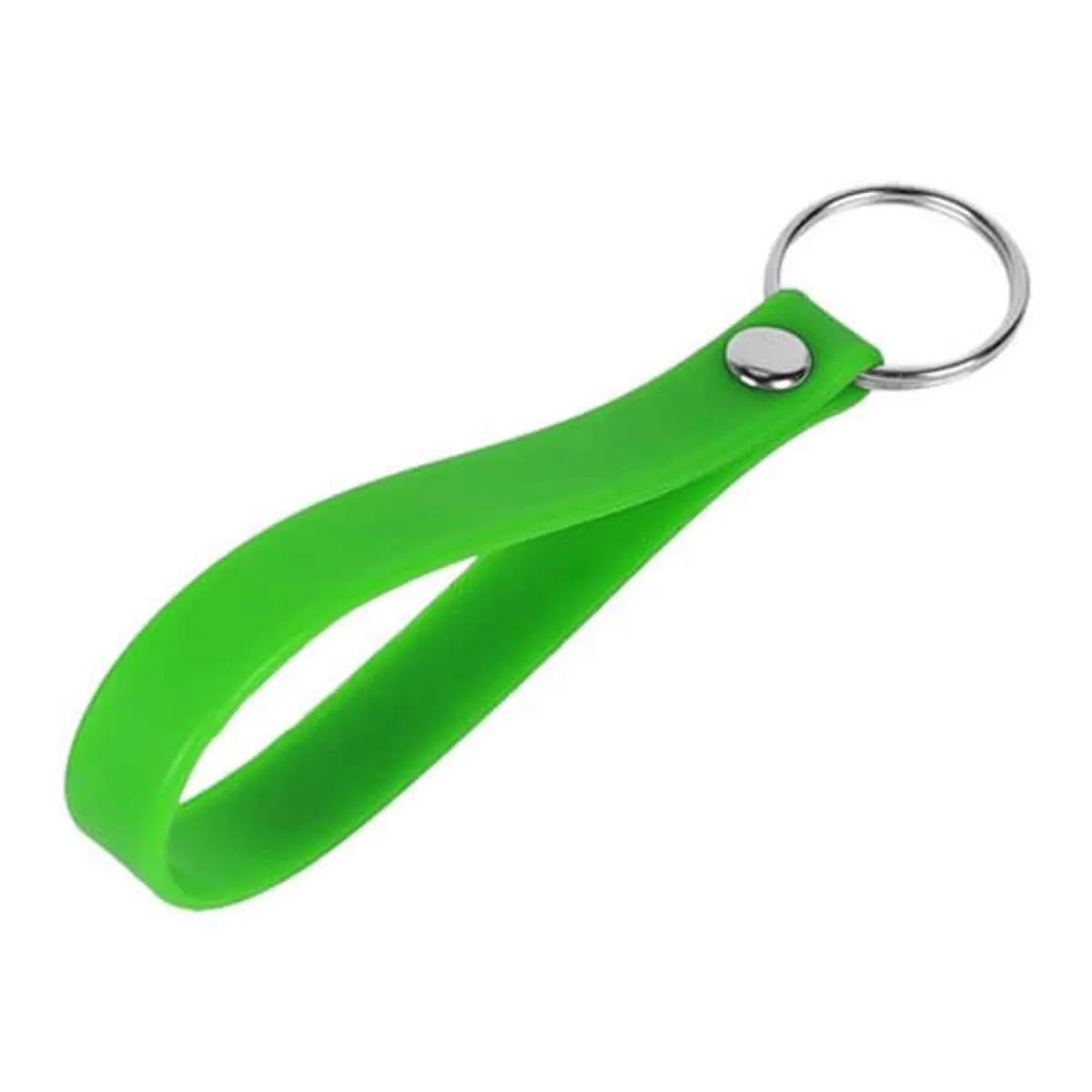 1/2"W SCREEN PRINTED SILICONE BRACELET KEYRING 1