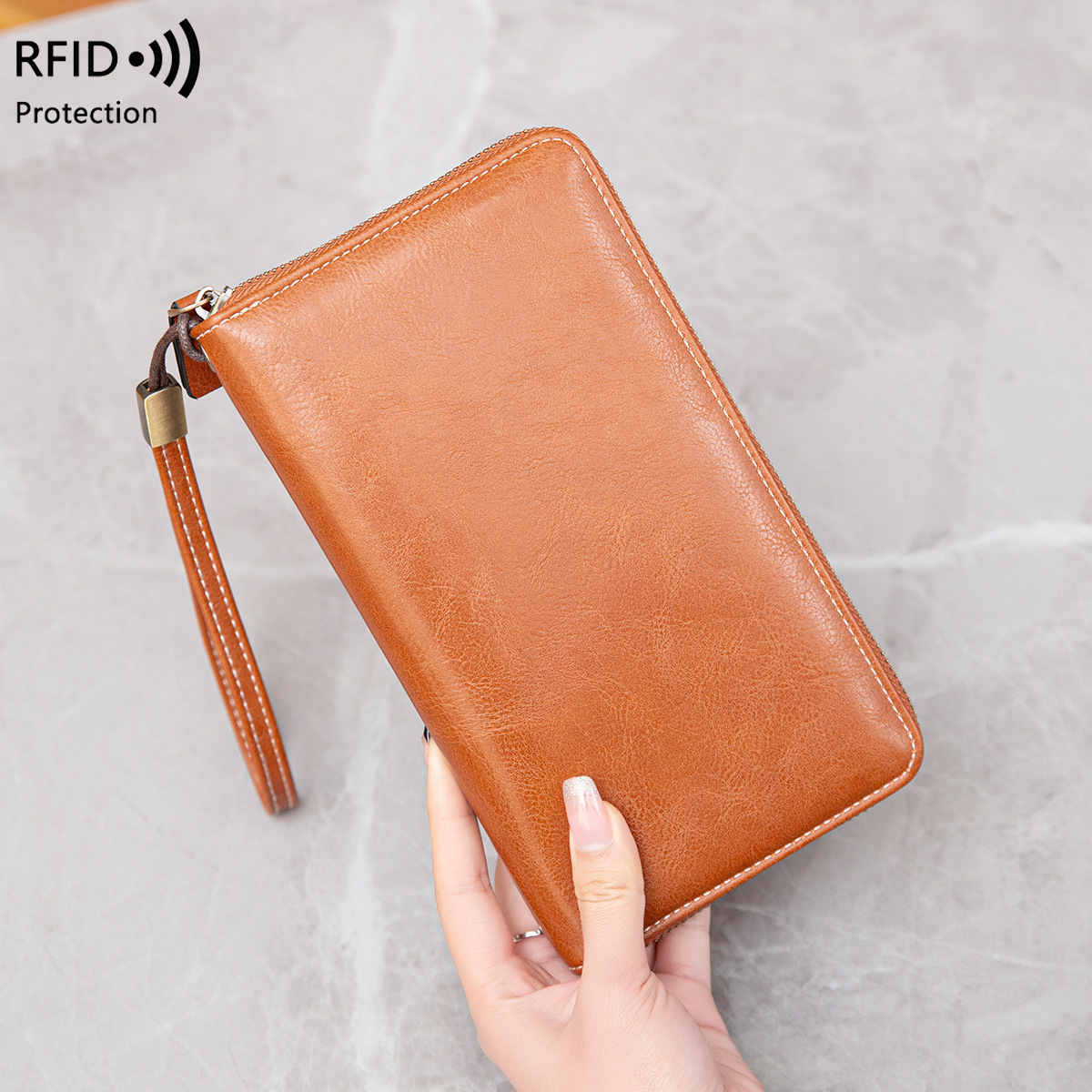 Women's RFID Blocking Wallet With Zipper 2