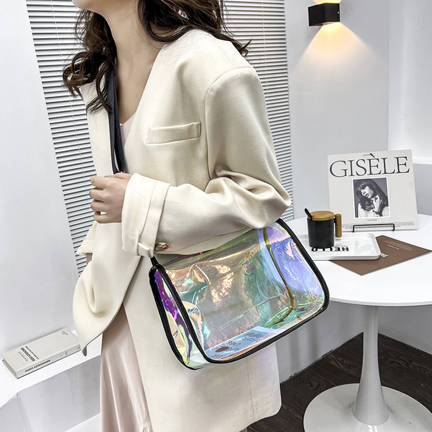 Laser PVC square crossbody bag 6