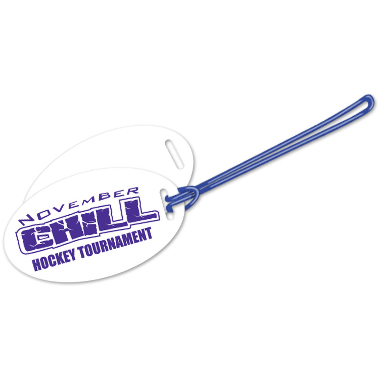 Luggage Tags .020 White Plastic (7 to 12 sq/in) in Full Colour with 6" Loop