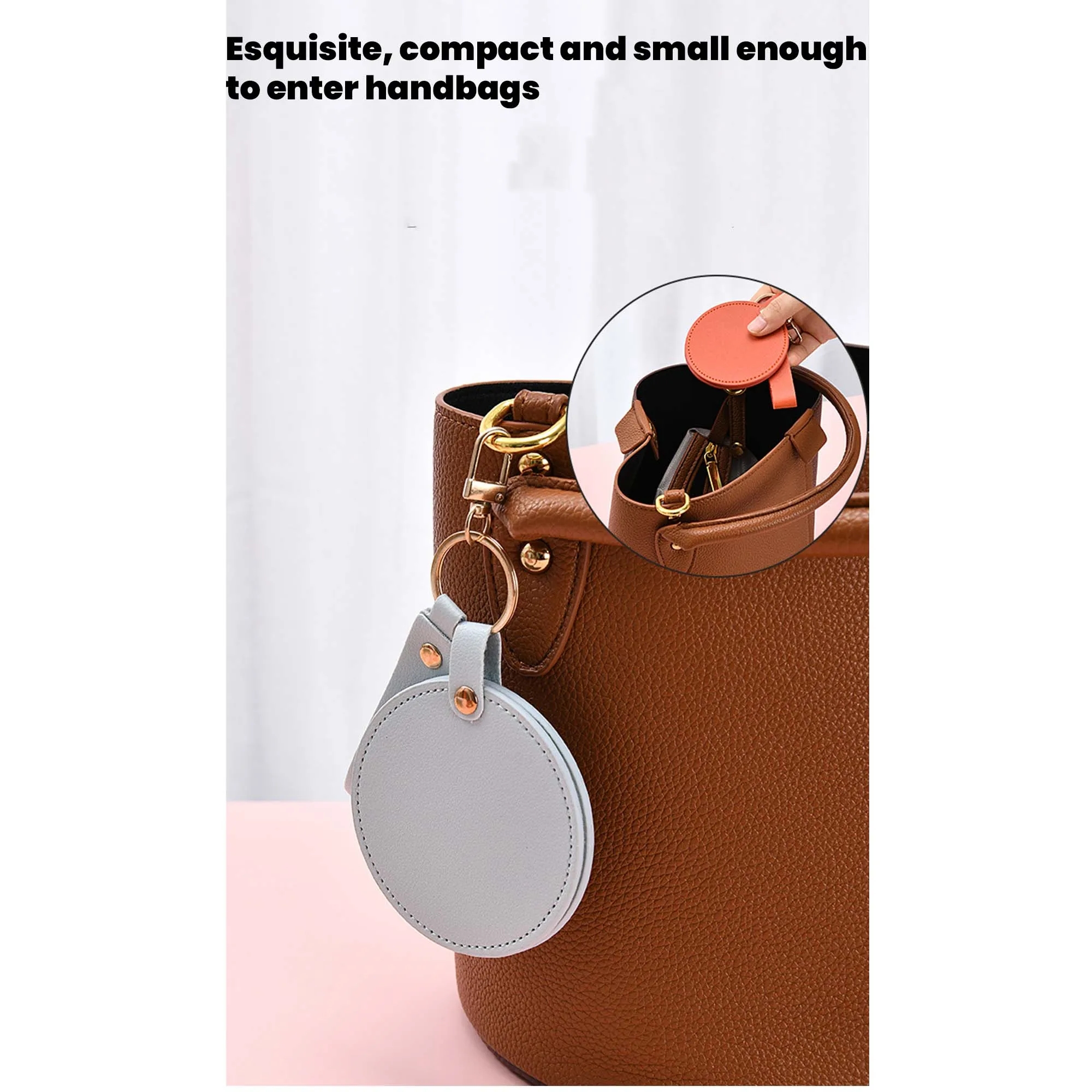 Leather Portable Makeup Mirror Case 13