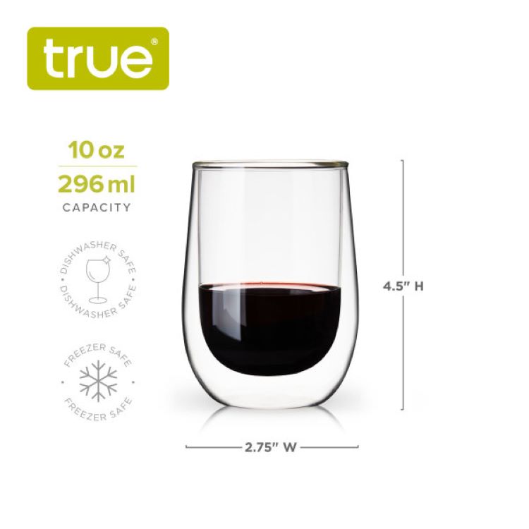 True® Double Walled Wine Glass, set of 2 2