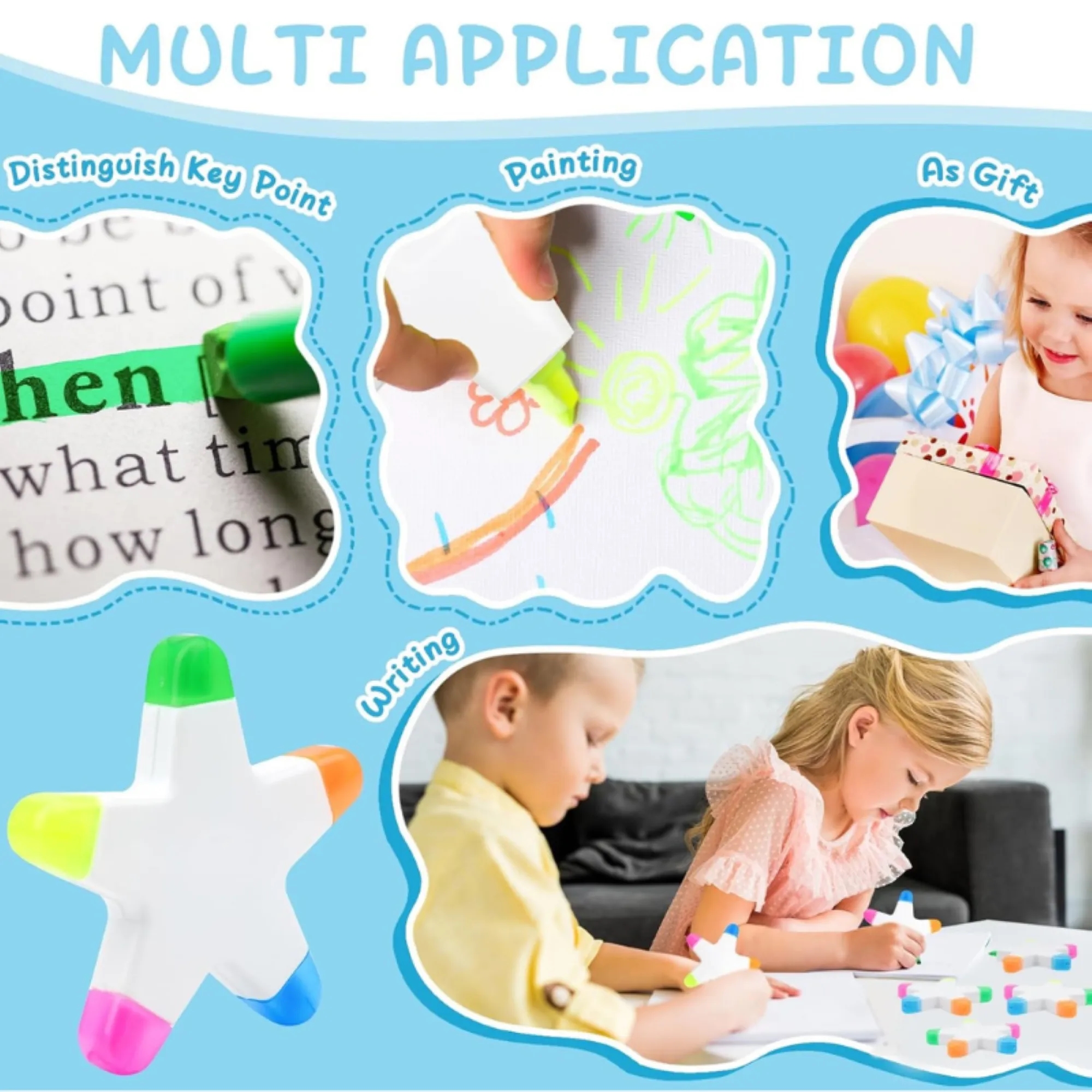 Five-pointed Star Five-color Highlighter 1