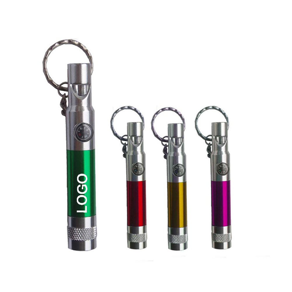 Keychain Flashlight with Compass and Whistle 2