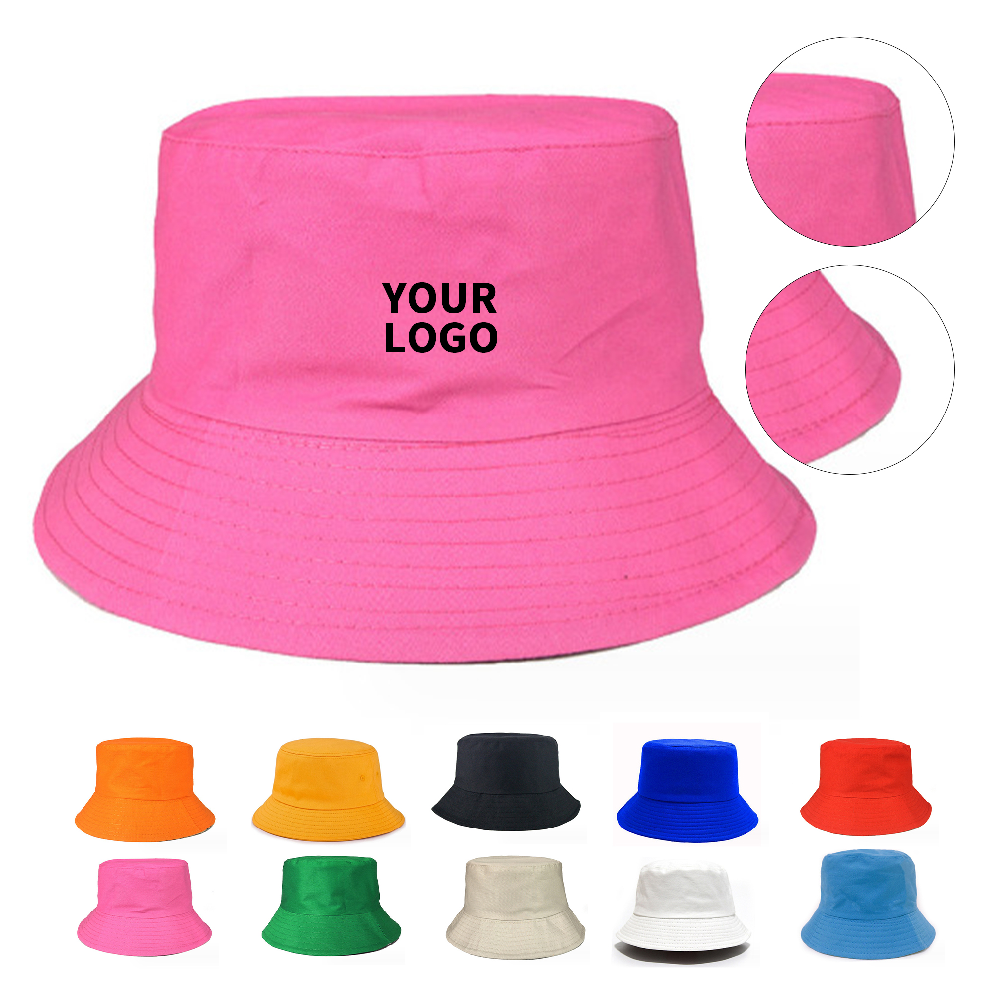 Cotton Bucket Hat With 22.5" Head Circumference 6