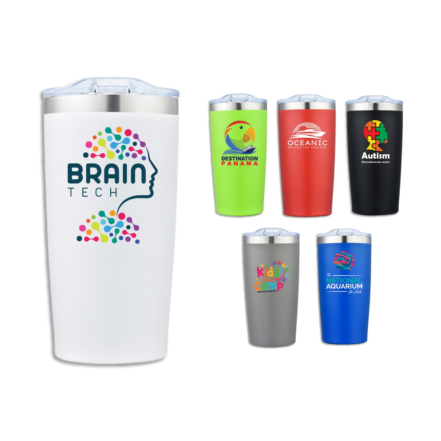 Frosted Sip-N-Go 20 oz Stainless Steel Tumbler