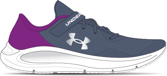 UA Pursuit 3 AC Girls' Pre-School Running Shoes 12