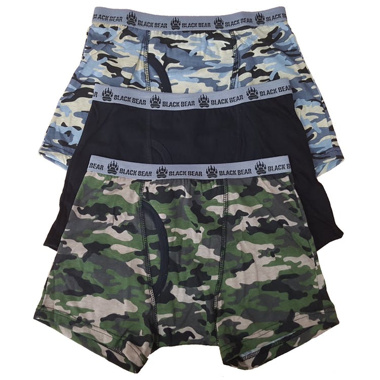 Toddler Boys' Boxer Briefs - 4T Camo & Solid 3 Pack 2