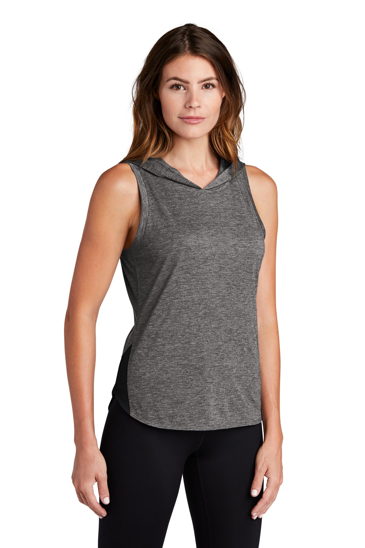 Sport-Tek Women's PosiCharge Tri-Blend Wicking Draft Hoodie Tank. LST410 32