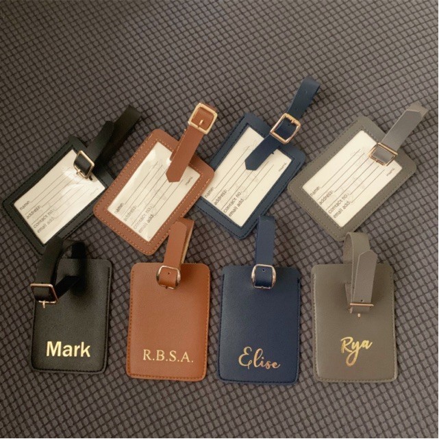 Premium Pu Leather Luggage Tag for Travel 3